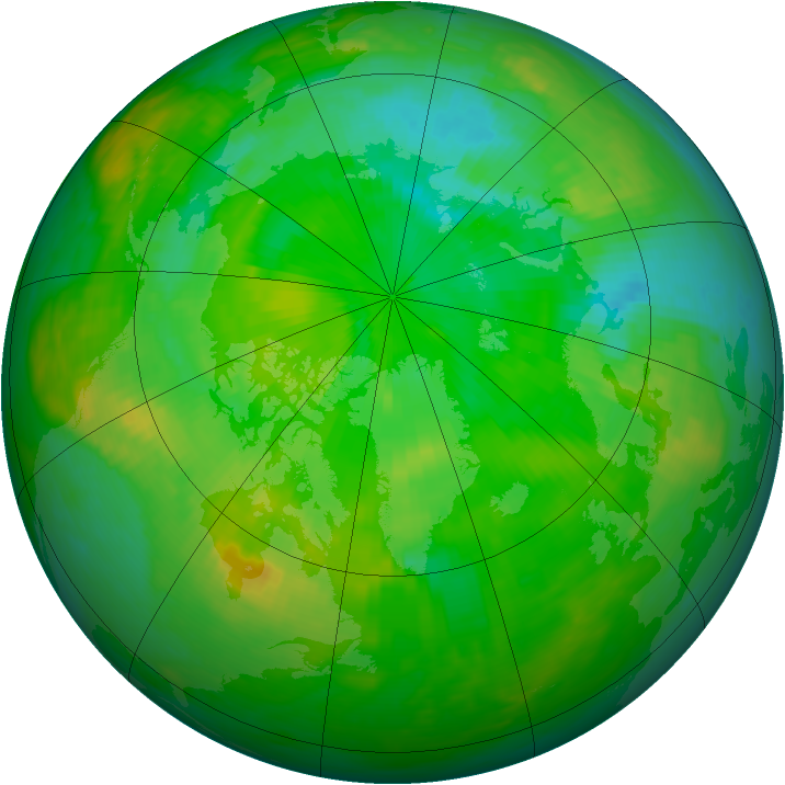 Arctic ozone map for 20 July 1984